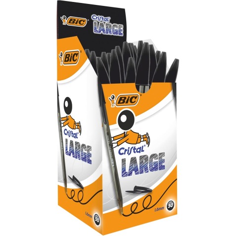 Bic balpen Cristal Large, brede punt, zwart