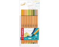 Fineliner STABILO point 88/10 fijn assorti nieuwe kleuren set à 10 stuks