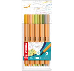 Fineliner STABILO point 88/10 Fin nouvelles couleurs set 10 couleurs