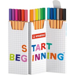 STABILO point 88 fineliner, couleurs assorties, deskset de 18 pièces