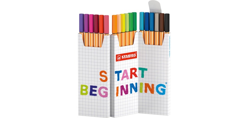 STABILO point 88 fineliner, assorted colors, 18-piece desk set