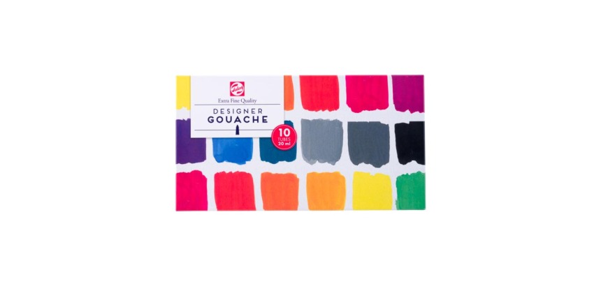 Talens gouache Extra Fine tube de 20 ml, boîte de 10 tubes, assorti