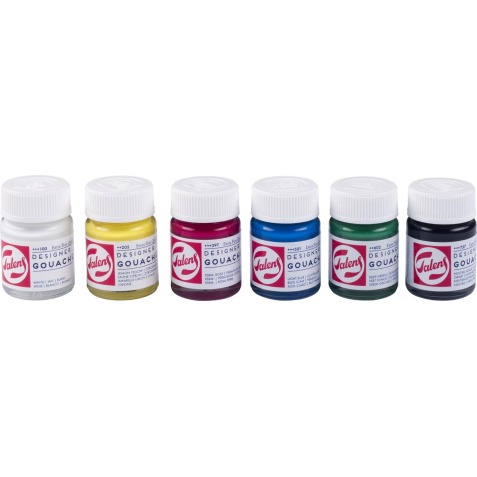 Talens gouache Extra Fine, flacon de 16 ml, set de 6 flacons en couleurs primaires