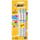 Bic 4 Colours Fun stylo bille 4 couleurs, moyen, 4 couleurs d'encre pastel,  blister de 2+1 gratuit