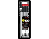 Feutre Creative Tips STABILO Arty pointes assorties noir blister 5 pièces