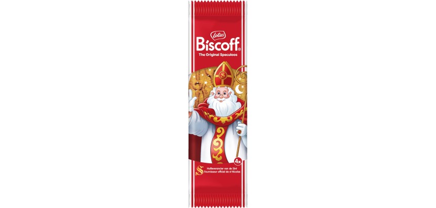 Lotus biscuit speculoos, Saint-Nicolas, 14 cm, paquet de 4 pièces