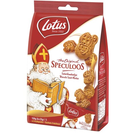 Lotus biscuit speculoos, Saint-Nicolas, mini, paquet de 6 x 25g