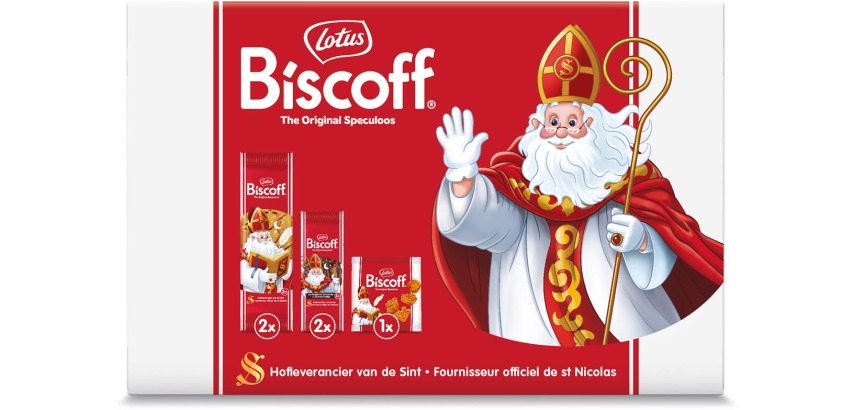 Lotus speculaaskoekjes, Sinterklaasdoosje, 180g, doos van 5 pakjes