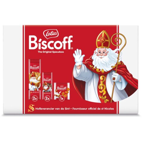 Lotus speculaaskoekjes, Sinterklaasdoosje, 180g, doos van 5 pakjes