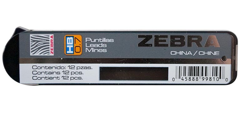 ZEBRA mines, 0.7 mm, HB, pack of 12 pieces