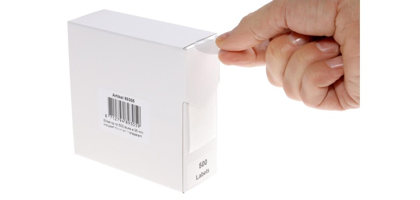 Rillprint Label 25mm roll of 500 pieces transparent