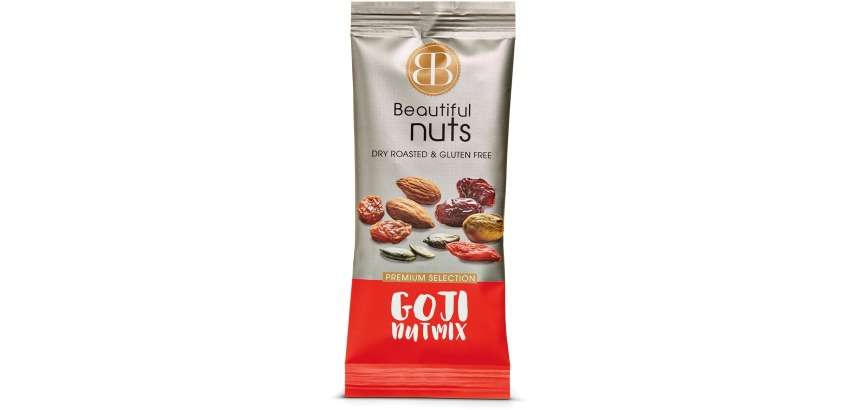Beautiful Nuts noix, sachet de 50 g, Goji Mix