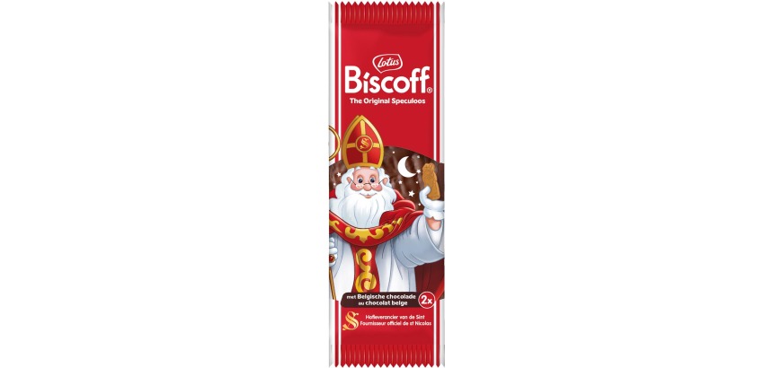 Lotus spéculoos avec chocolat, Saint Nicolas, paquet de 2 pièces