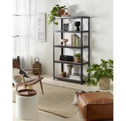 Avasco rek Home Maxi, ft 176 x 90 x 45 cm, 5 legplanken, uit metaal, zwart
