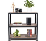 Avasco étagère Home Table, ft 88 x 90 x 45 cm, 3 tablettes, en métal, noir