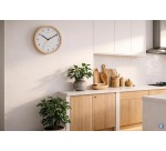 MAUL wall clock Grain, quartz, 31 cm diameter, plastic frame, light wood