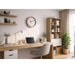 MAUL horloge murale Grain, quartz, diamètre 31 cm, cadre en plastique, bois foncé