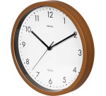 MAUL horloge murale Grain, quartz, diamètre 31 cm, cadre en plastique, bois foncé
