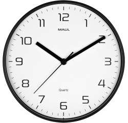 MAUL wall clock Drip, quartz, diameter 25.5 cm, plastic frame, black