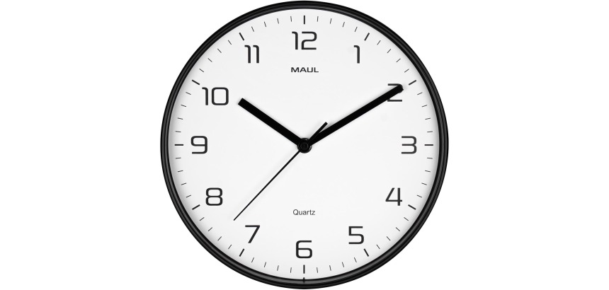 MAUL wall clock Drip, quartz, diameter 25.5 cm, plastic frame, black