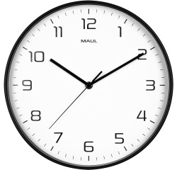 MAUL Wanduhr Drip, Quarz, Durchmesser 30,5 cm, Kunststoffrahmen, schwarz