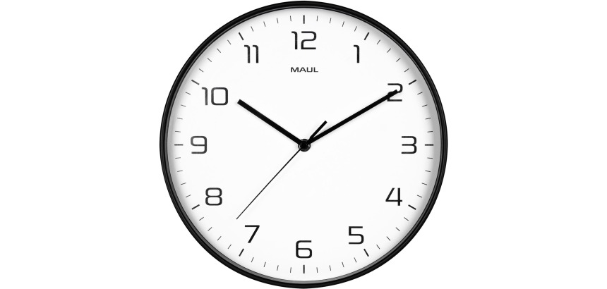 MAUL horloge murale Drip, quartz, diamètre 30,5 cm, cadre en plastique, noir