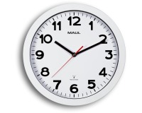 Wanduhr MAULstep RC Ø30x5cm Kunststoff Silber/Weiß