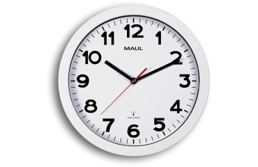 Wall clock MAULstep RC Ø30x5cm silver/white plastic