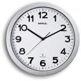 MAULstep horloge murale, radiopilotée, diamètre 35 x 5 cm, cadre en plastique, argent