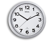 MAULstep wandklok, radiogestuurd, diameter 35 x 5 cm, kunststof kader, zilver