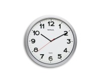 Horloge murale MAULstep Quartz Ø40x5cm plastique Argent/blanc silencieuse