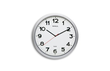 MAULstep Quartz Wall Clock Ø40x5cm Plastic Silver/White Silent