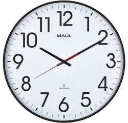 Horloge murale MAULclimb RC Ø47x5.5cm plastique argent/blanc avec pile