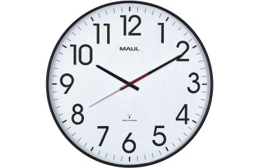 Wandklok MAUL Climb RC Ø47x5.5cm zwart kunststof frame incl.batterij