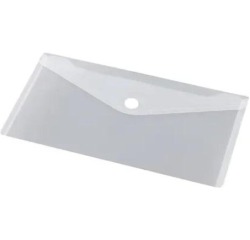 Pochette documents, fermeture velcro, ft DL 225 x 125 mm, transparent, paquet de 10 pièces