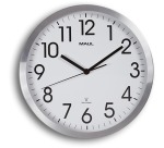 Wanduhr MAULmove RC Ø305x45mm Aluminium/Weiß mit Batterie