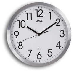 Wandklok MAUL Move RC Ø305x45mm aluminium frame wit incl. batterij