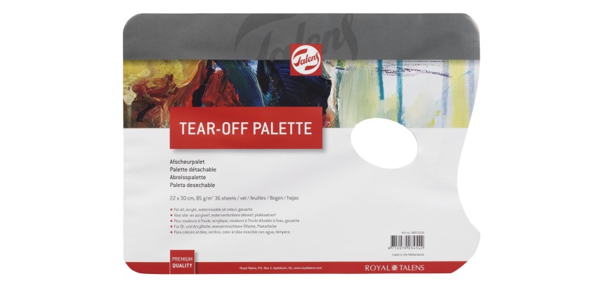 Talens afscheurbare mengpaletten voor verf, ft 22 x 30 cm, pak met 36 vellen