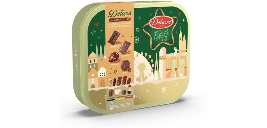 Delacre Chocolate Delights, 485 g tin box