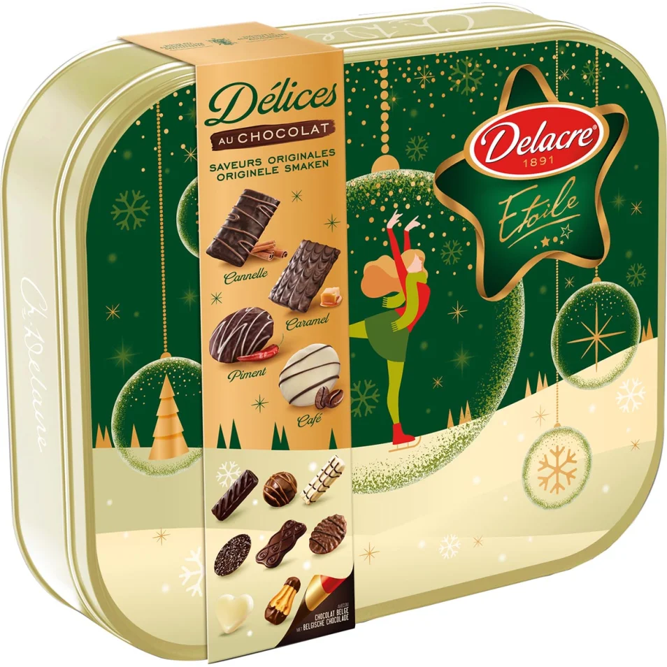 Delacre biscuits noël étoile délices au chocolat 485g