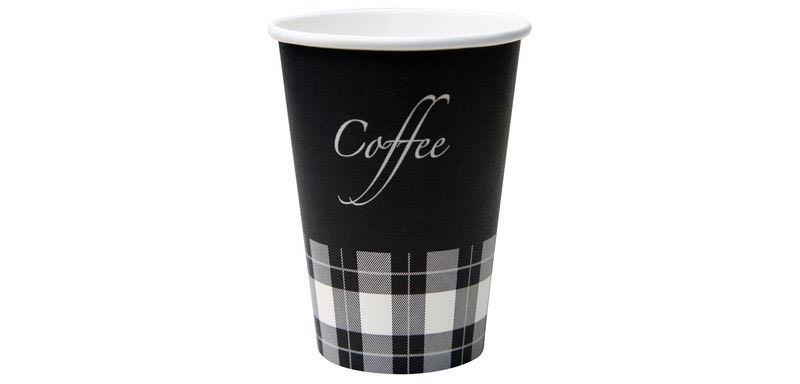 Premium cardboard cup, 180 ml, 100 pieces, black