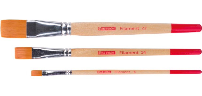 Talens Art Creation Aquarellpinsel aus flachem Polyester, Set mit 3 Pinseln