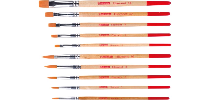 Talens Art Creation pinceaux à aquarelle polyester assorti, set de 10 pinceaux