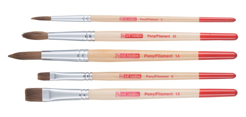 Talens Art Creation watercolor brush set in polyester, set of 5 brushes