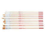 Talens Art Creation set de pinceau ronde et plat en polyestre, set de 10 pinceaux