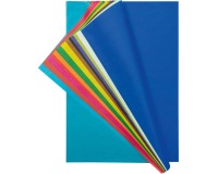 Folia papier de soie couleurs assorties: bleu foncé, blanc, vert clair, violette, noir, brun, jaune, v...