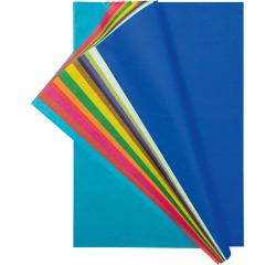 Folia papier de soie couleurs assorties: bleu foncé, blanc, vert clair, violette, noir, brun, jaune, v...