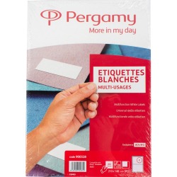 Pergamy étiquettes blanches, ft  210 x 148 (A5), coins carrés, paquet de 200 étiquettes