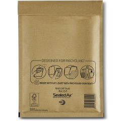 Mail Lite enveloppes à bulles d'air, or, D/1, 180 x 260 mm, boîte de 200 pièces