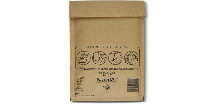 Mail Lite enveloppes à bulles d'air, or, C/0, 150 x 210 mm, boîte de 200 pièces